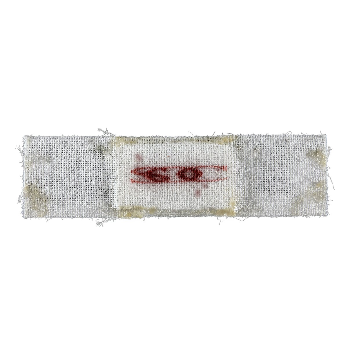 BLEED cover: a frayed cloth bandage with a faint blood-red SOC stamp